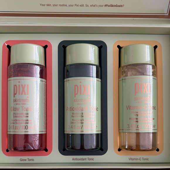 3x Pixi Skintreats Tonic Collection - Pink, Green, Orange - Picture 1 of 2